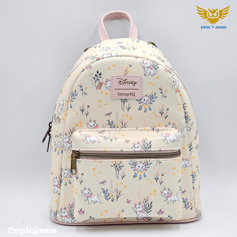 Loungefly Disney The Aristocats Marie & Flowers AOP Floral Mini Backpack New